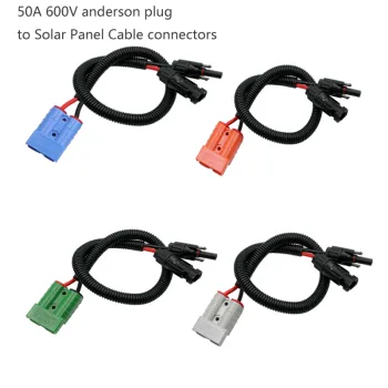 10AWG Solar Panel Connector Cable - 50A 600V Compatible Connectors