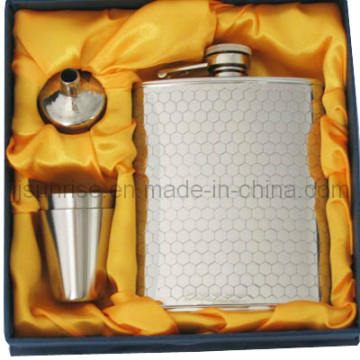Hip Flask with Cappie (JJ-FK92-6oz(shiny)set)