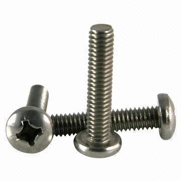 Pan Head Screw, Made of Steel, Stainless Steel or Brass