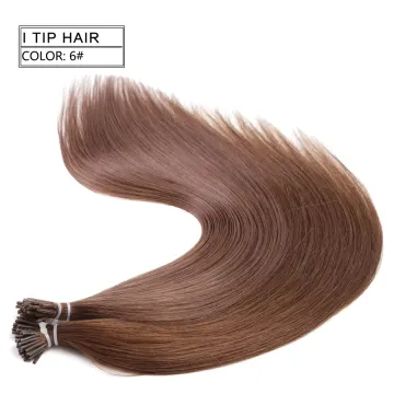 Remy 1g Stick Tip Hair Machine For Extensions Chinese Virgin Hair Straight #6 1G/Strand Keratin Fusion I Tip Hair Extension