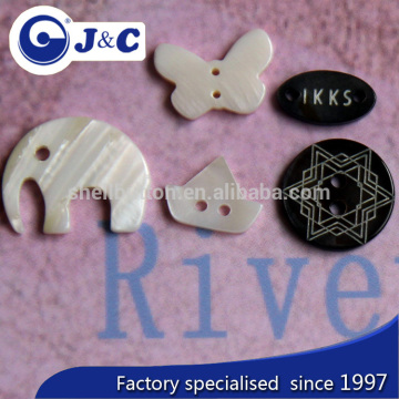 colourfull bespoke shape of river shell buttons