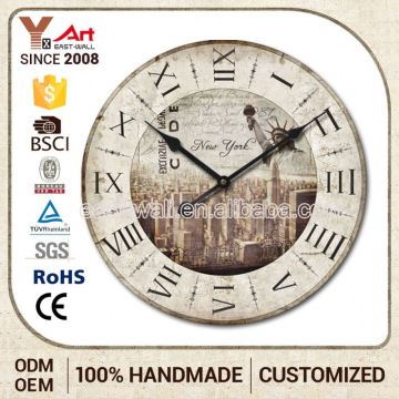 Customization Old Fashioned Iron Wall Handheld Time Clock Roman Numbers