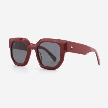 Vintage Square Geometric Acetate Unisex Sunglasses 23A8136