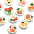 Super Simulation Dinner Plate Resin Beads Shrimp Heart Egg Food Decoration Charm Dollhouse DIY Craft Making Phone Case Ornament