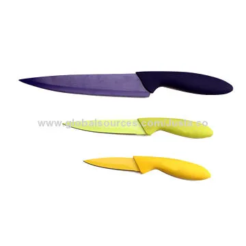 Fully Green Coating Knife Set, Made of PP + TPR Handle Materials
