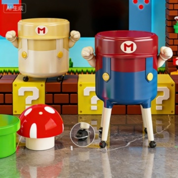 Elegant Big Size Plastic Waste Bin with Cover for Home