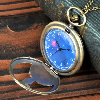 Vintage Red Scarf Little Prince Star Sky Pocket Watch - Luxury WJ-10955