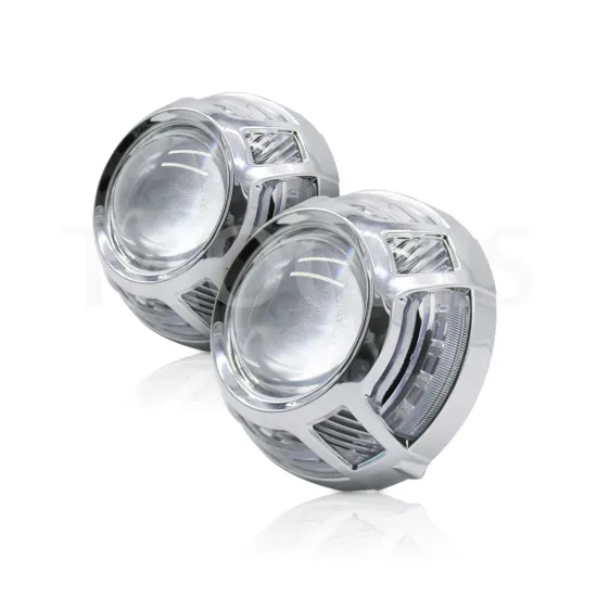 TAOCHIS 3.0 Inches Headlight Lens Shroud with Angel Eyes Chrome - White Car Auto Retrofit Conversion