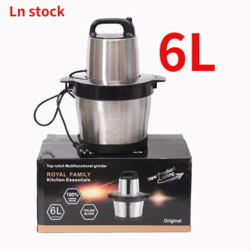 In Stock 6L 1500W Silver Crest Pure Copper Electric Meat Grinder Yam Pounder Mincer Fufu Machine
