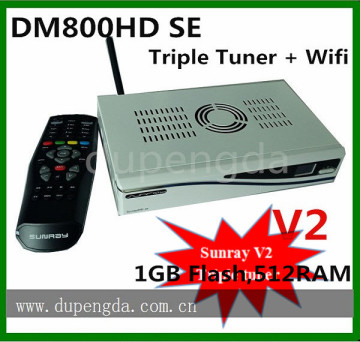 Sunray V2 SIM 2.2 Dreambox Sunray Sr4 800se Sr4 with Triple Tuner HD Satellite Receiver