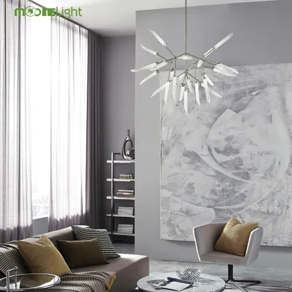 Modern Metal LED Spur Grande Chandelier for Living Room