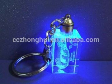 2016 Elegant design engraved car model 3d laser crystal keychain