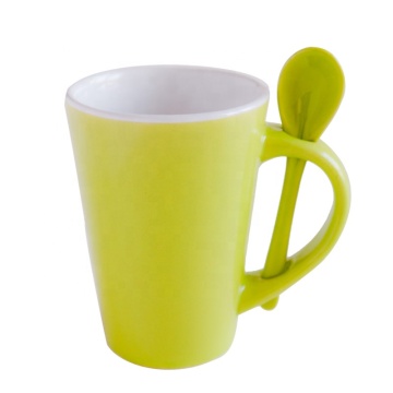 Cheap Bulk Custom Color 11oz/300ml Ceramic Mug with Spoon
