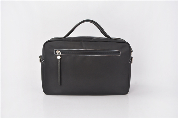 waterproof soft nylon tote black handbag for woman