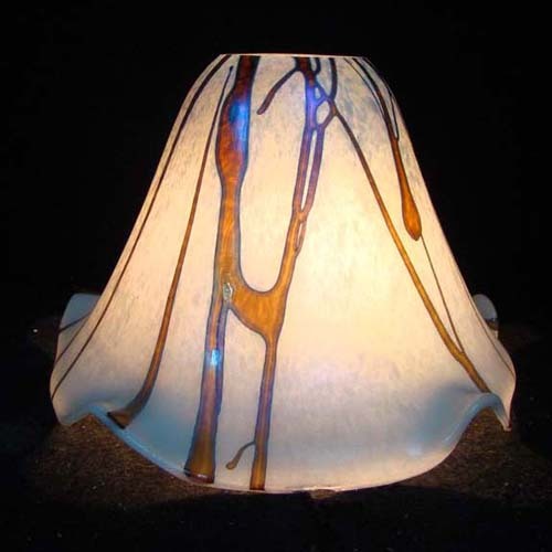 Handblown Glass/Colored Frit Glass Lamp Shade (HBN8419)