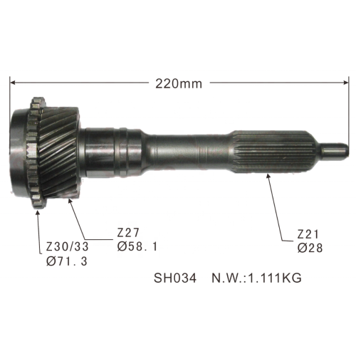 Customized Manual Auto Parts Input Output Middle Gear Shaft OEM 33301-35071 33301-OK011 For Toyota Hilux