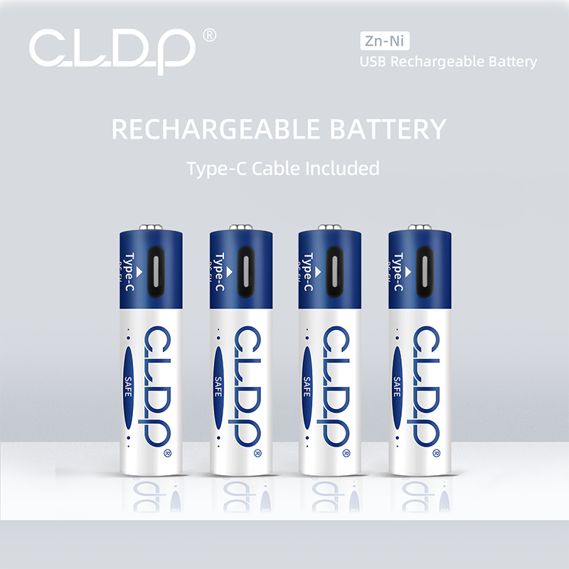 4pack CLDP 1.6V 500mWh Zn-Ni USB AAA rechargeable battery