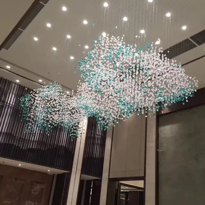 Custom Luxury Stone Murano Glass Chandelier for Hotel Sales Department