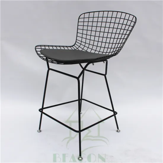 Powder coated metal wire frame Bertoia side bar stool