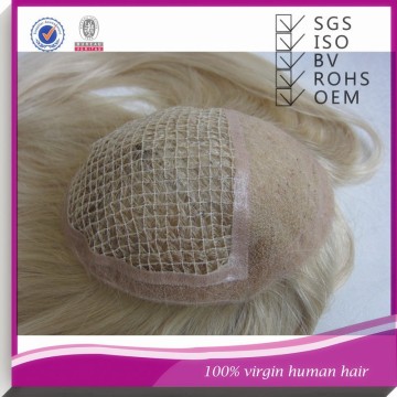fish net mens hairpieces/human hair toupee
