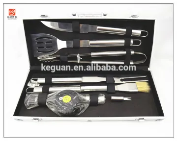 B-006 hot sale 7 piece high quality stainless steel bbq tool for bbq tongs