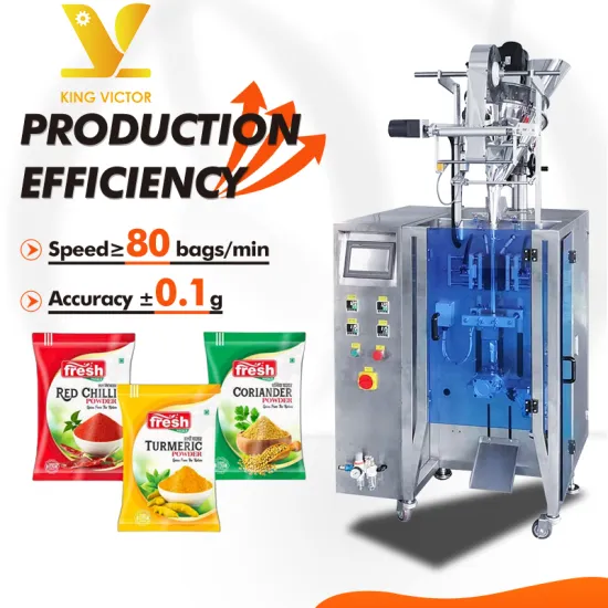 KV Small Automated Sachet Packing Machine for Chilli Tomato Curry Spices Powder