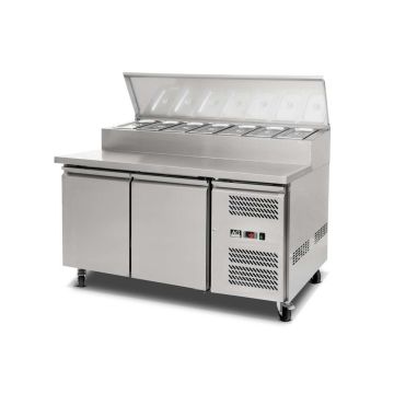 2 Door Saladette Fridge - 8 x 1/3 GN Trays