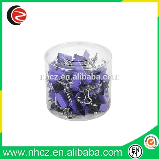 Office clip set Purple Binder Clip in tube