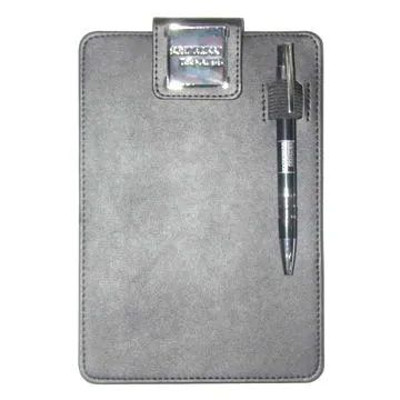 Clip Board with Black PVC Leather Cover