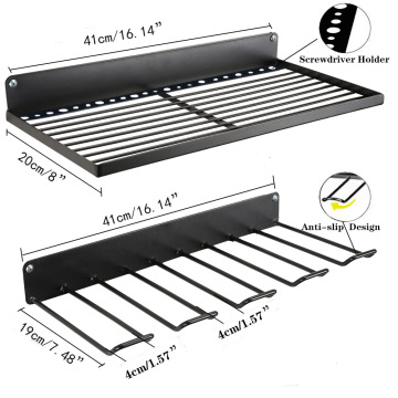 Wall Mounted Utility Storage Rack: Tool Organizer and Power Tool Mount