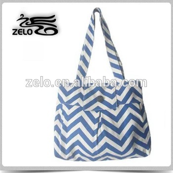 Ladies' cotton colored printed canvas shoulder bag