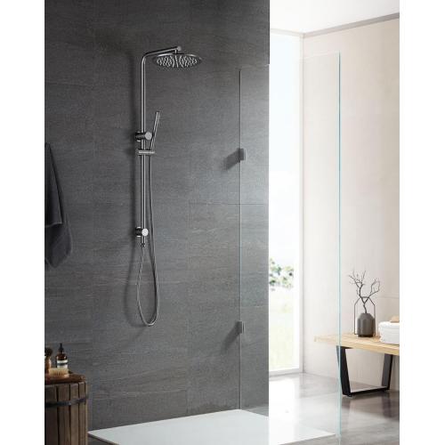 Top Water Inlet Gun Metal Shower Set