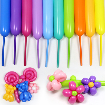 Metallic Magic Long Animal Flower 260 Μπαλόνια: Μικτή έγχρωμη στρίψιμο μπαλόνια λατέξ για παιδικά πάρτι διακοσμήσεις