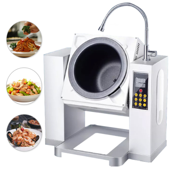 Smart 4500W Drum Stir Fry Machine with Auto Dish Pouring and Powder Setting