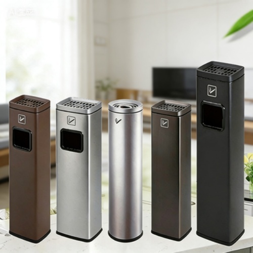 Customized Metal Trash Can for Outdoor Public Smoking Areas
