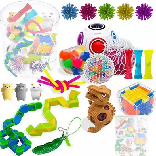 2021 Top Stress Relief: Comprehensive Fidget Toy Box Set Featuring Sensory Stretchy String and Interactive Play Tools