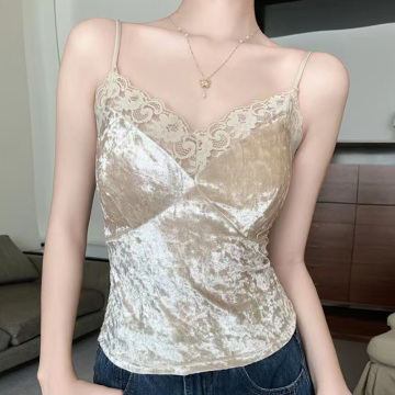 Elegant Women's Sleeveless Tank Tops and Crop Tops with Chest Pads