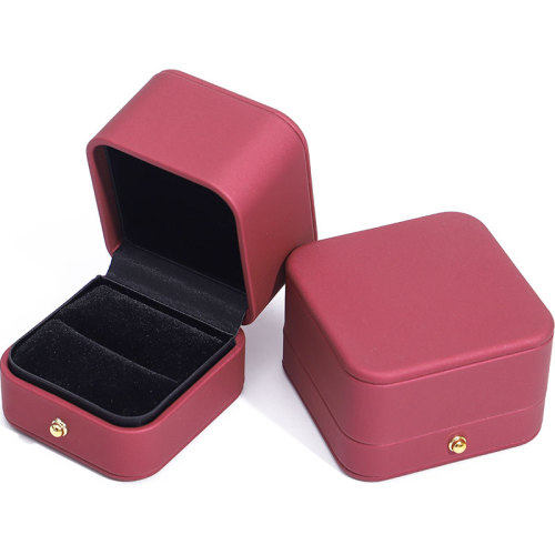 Luxury Red PU Leather Jewelry Box Packaging