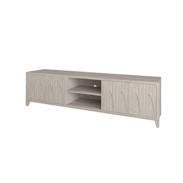Modern Nordic TV Cabinet: Rustic Oak Wood Design with Built-in Storage for Living Room