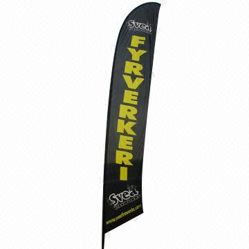 15ft High Drop Flags with Digital Printing, Including Carry Bag and Base