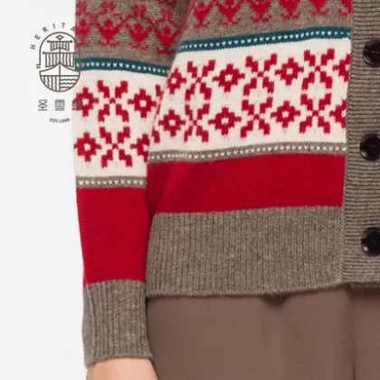 Women's Fair Isle pure cashmere cardigan