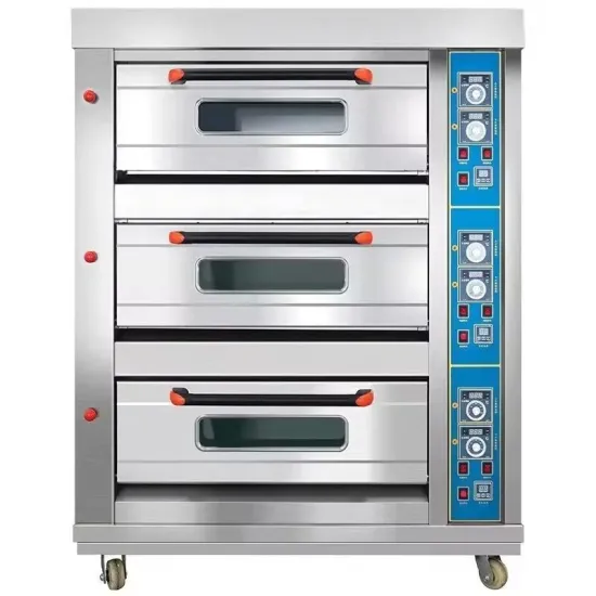 Commercial Popular Oven 220V/380V Three-Layer Nine-Tray Deck Oven 250L