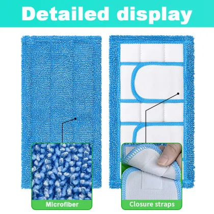 Reusable Microfiber Sweeper Dry Mop Pads with Straps for Swiffer