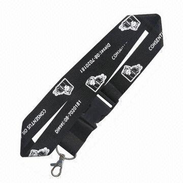 Lanyard, Made of Polyester, Silkscreen Printing, Daily Use for ID Cards