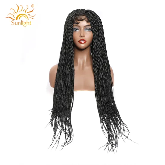 Sunlight Braided Wigs Human Glueless Braid Wholesale Lace Extensions Closure Fiber Synthetic braiding hair wig
