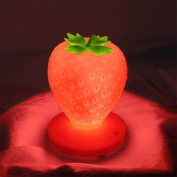 LED lampe à fraises en silicone mignonne