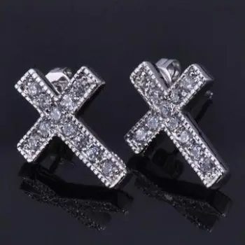 Zircon Stud Earrings with Lead-free, Pollution-free, Fashionable Jewelry