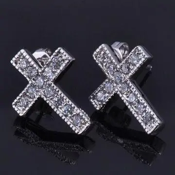 Zircon Stud Earrings with Lead-free, Pollution-free, Fashionable Jewelry