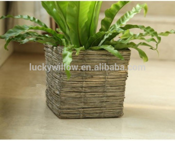 garden art decoration wicker basket / indoor decoration basket flowerpot/vintage garden wicker basket