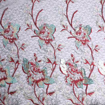 Tissu de broderie de paillettes de conception de mode 3mm